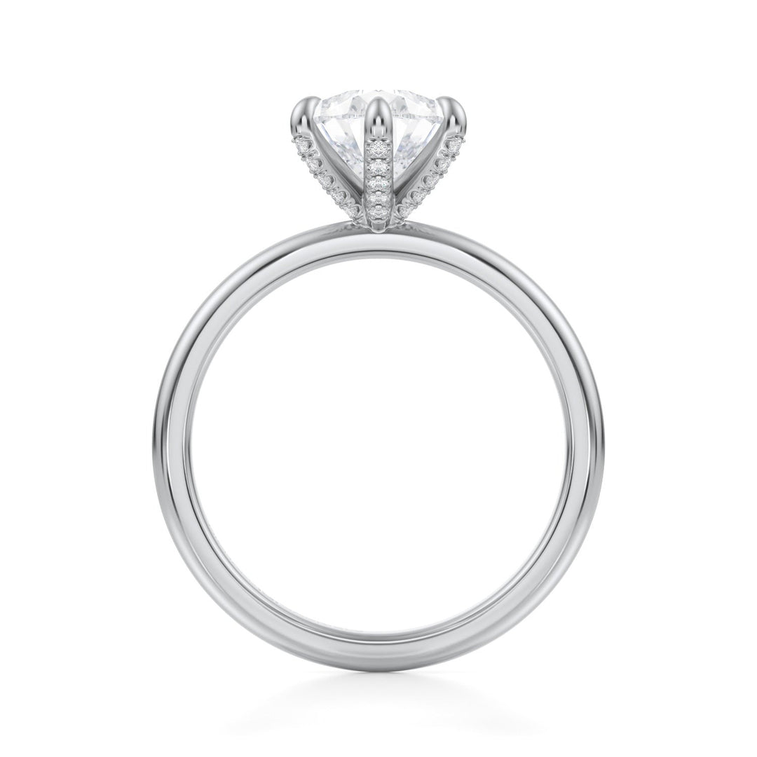 Pear Solitaire Ring With Pave Prongs