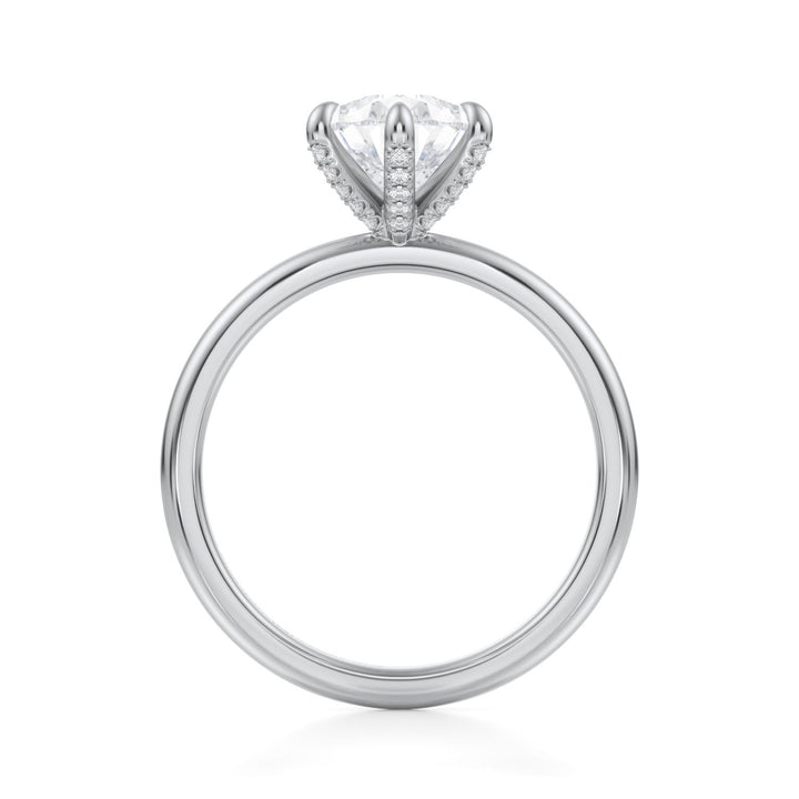 Pear Solitaire Ring With Pave Prongs