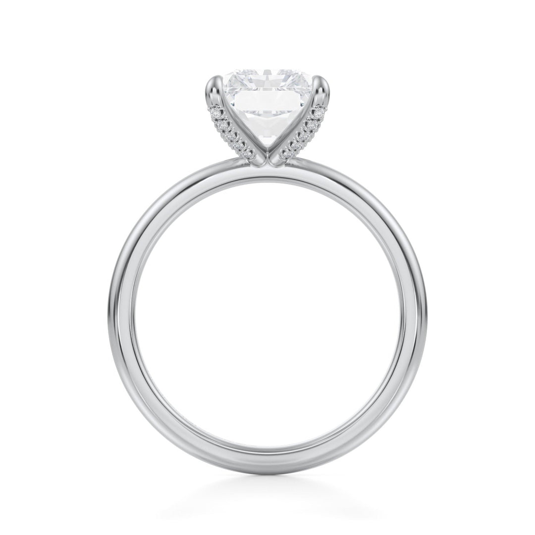 Radiant Solitaire Ring With Pave Prongs