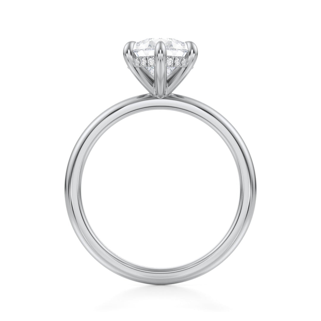 Pear Solitaire Ring With Hidden Halo