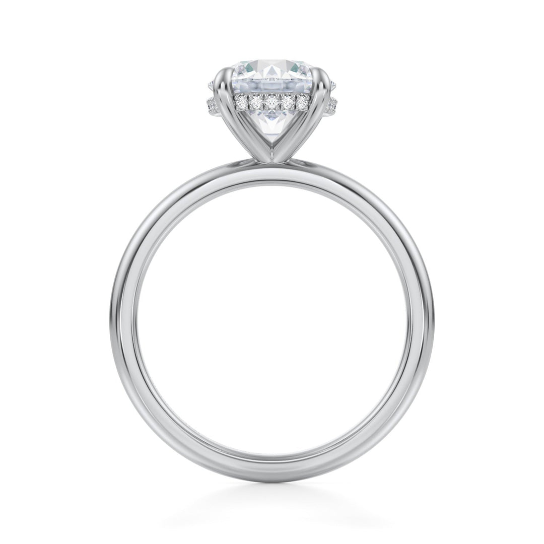 Round Solitaire Ring With Hidden Halo