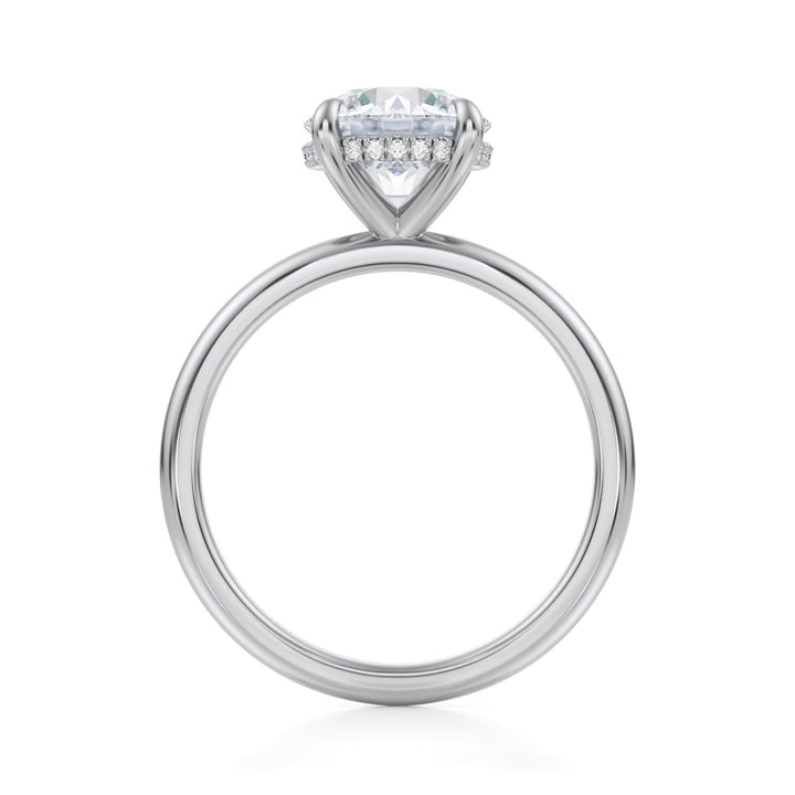 Round Solitaire Ring With Hidden Halo