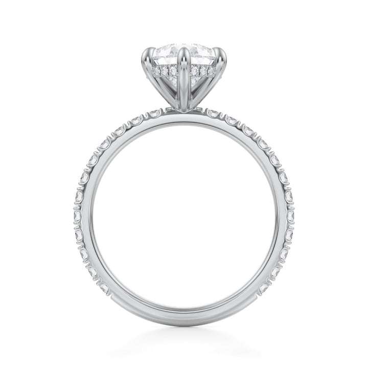 Pear Hidden Halo With Pave Ring