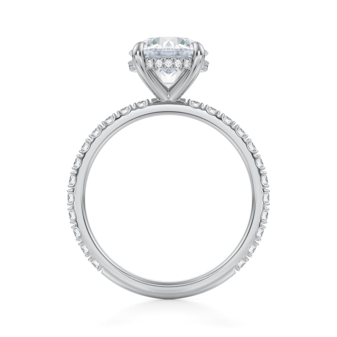 Round Hidden Halo With Pave Ring