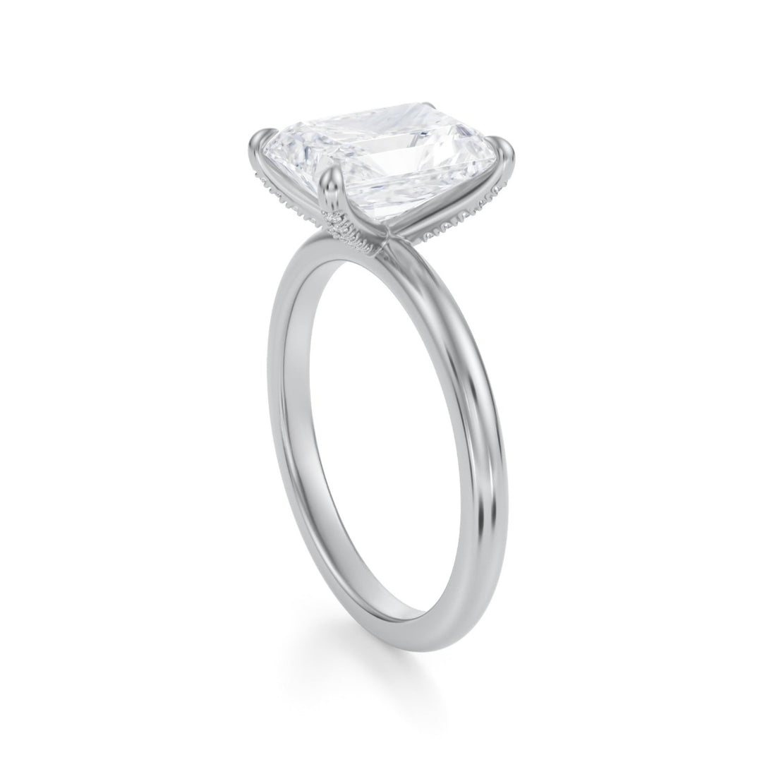 Radiant Solitaire Ring With Pave Prongs