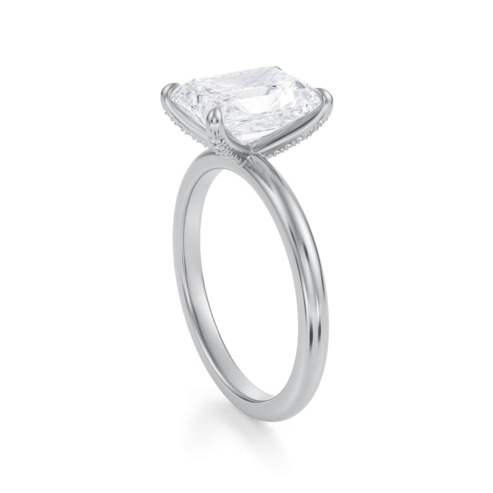 Radiant Solitaire Ring With Pave Prongs