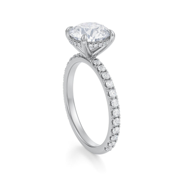 Round Hidden Halo With Pave Ring