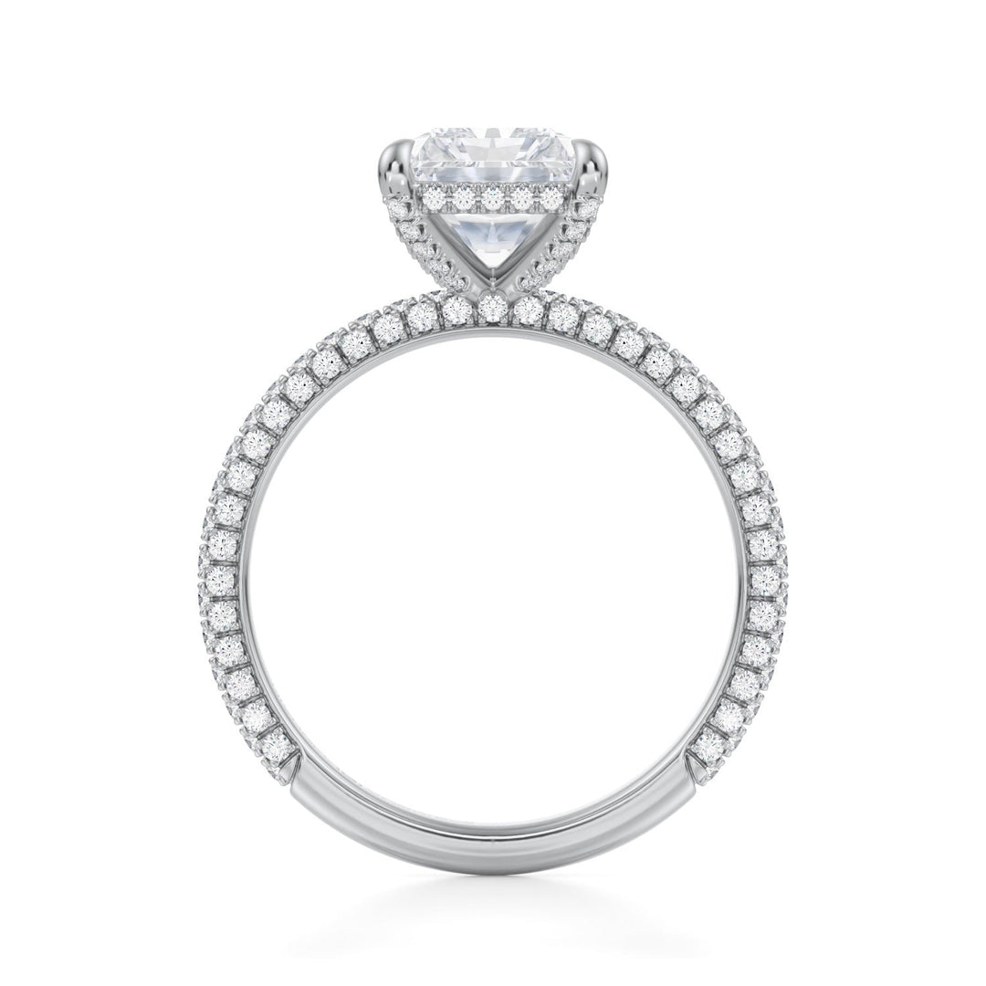 Radiant Pave Basket With Trio Pave Ring