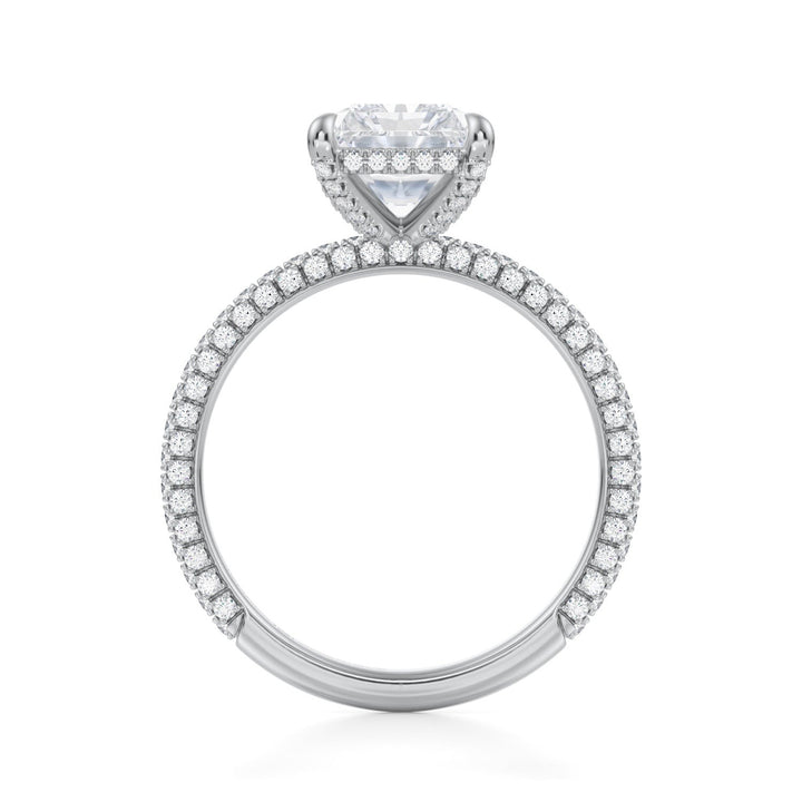 Radiant Pave Basket With Trio Pave Ring