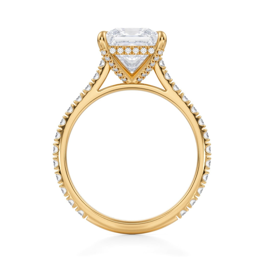 Princess Pave Cathedral Ring With Pave Basket