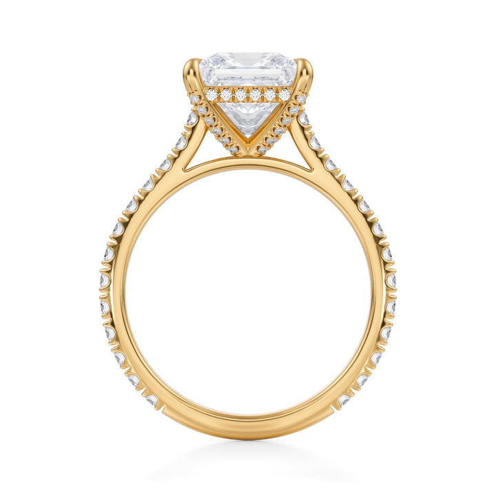 Princess Pave Cathedral Ring With Pave Basket