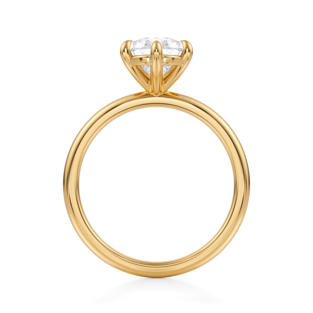 Pear Martini Basket Solitaire Ring