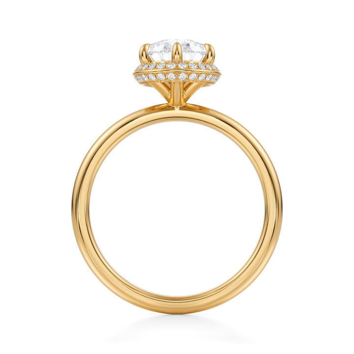 Pear Knife Edge Halo With Solitaire Ring