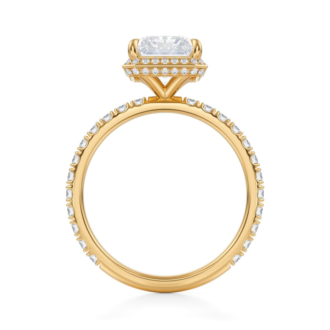 Radiant Knife Edge Halo With Pave Ring