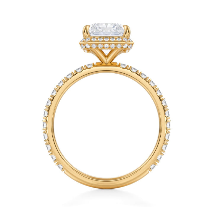 Radiant Knife Edge Halo With Pave Ring