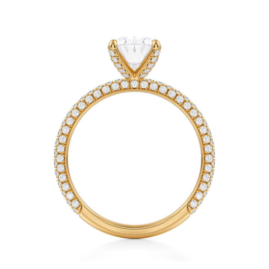 Oval Pave Ring With Pave Prongs