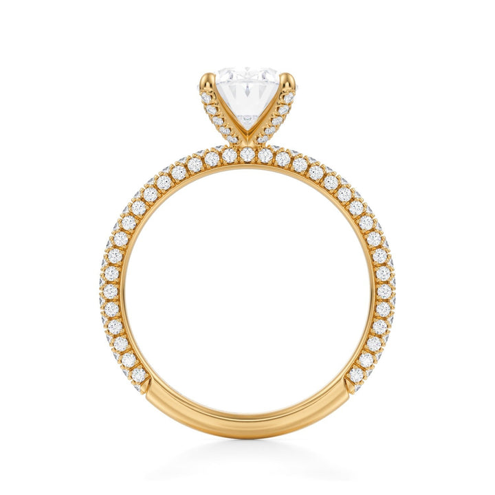 Oval Pave Ring With Pave Prongs