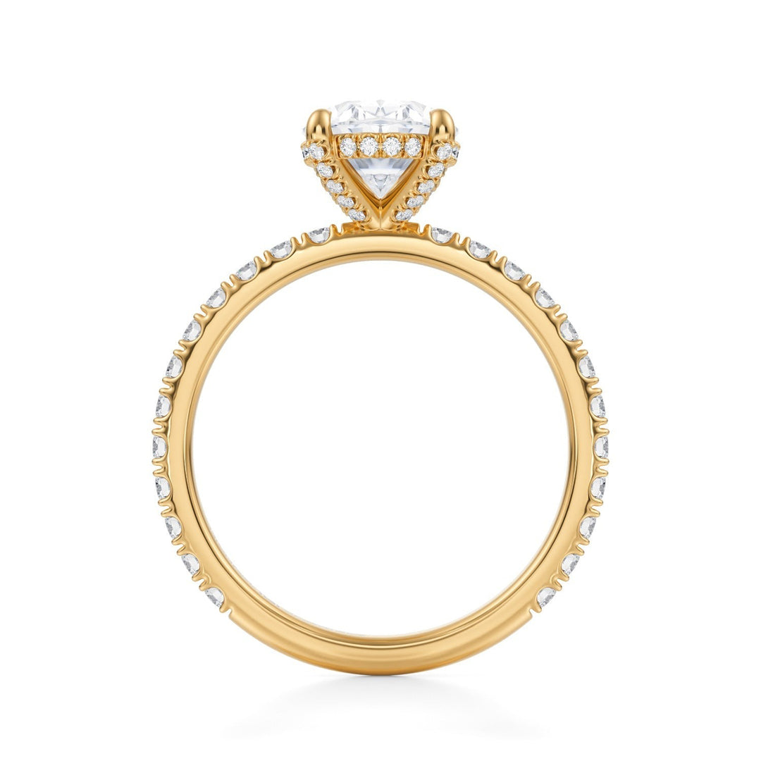 Oval Pave Basket With Pave Ring