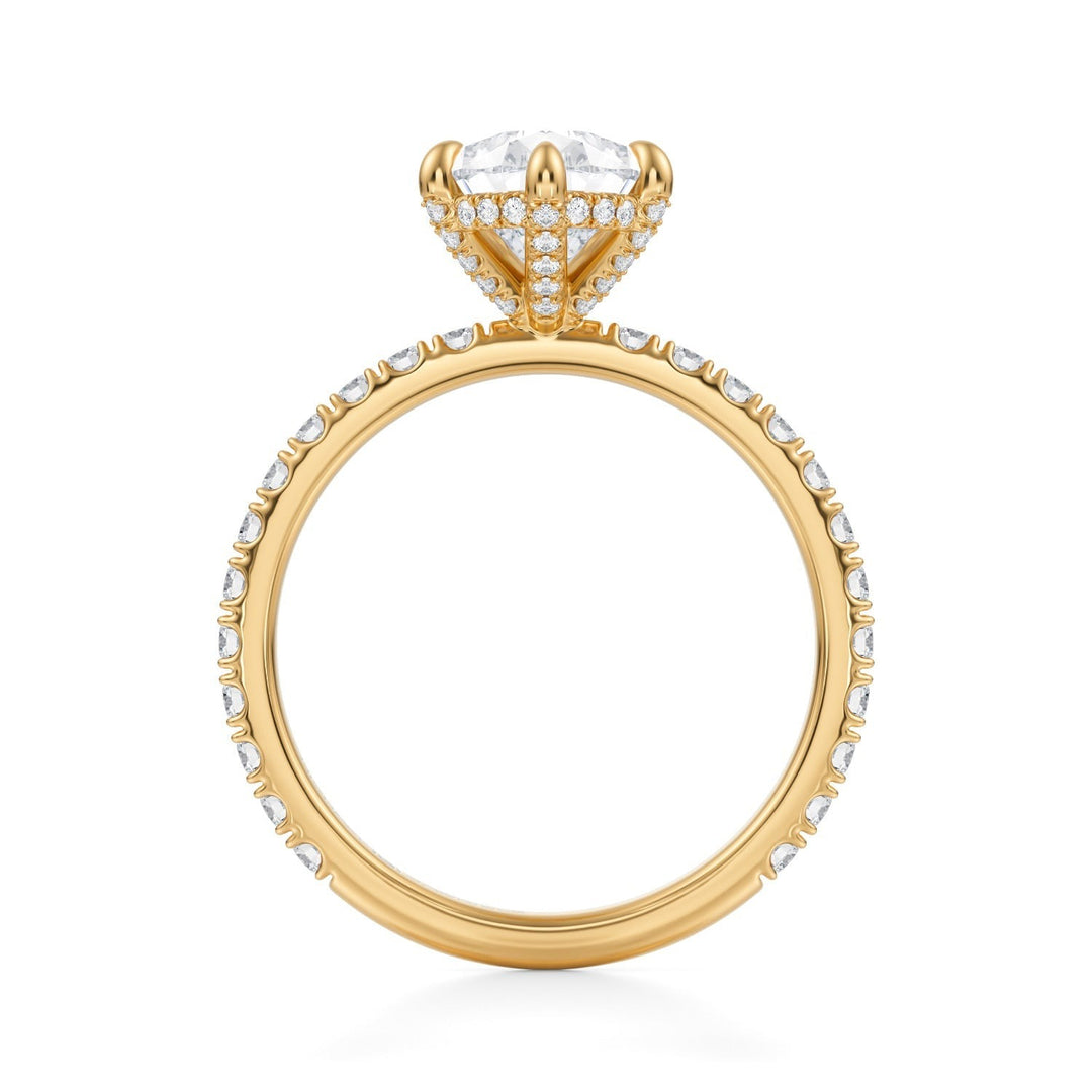 Pear Pave Basket With Pave Ring