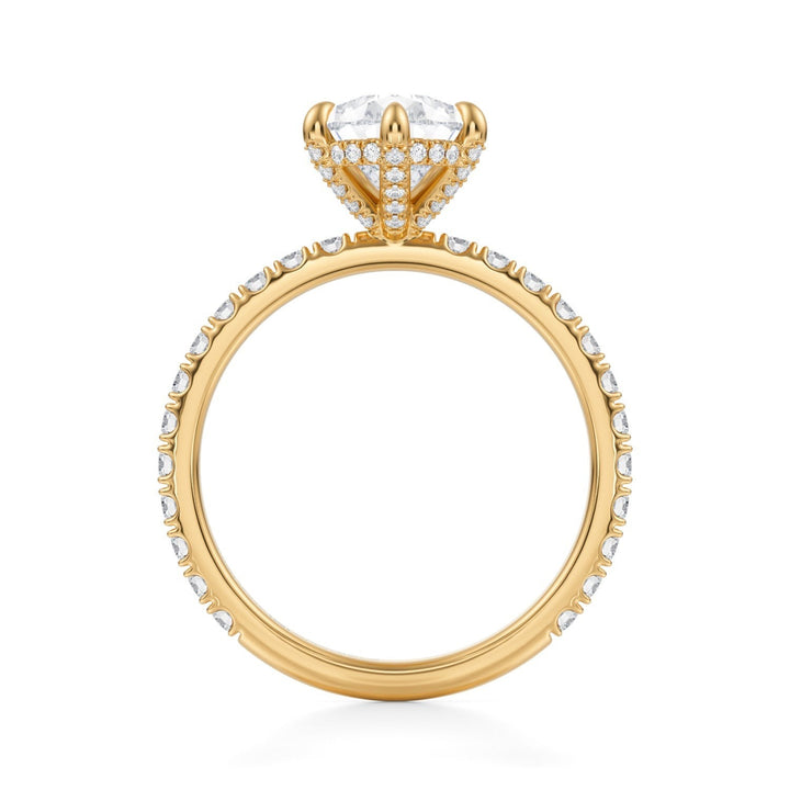 Pear Pave Basket With Pave Ring