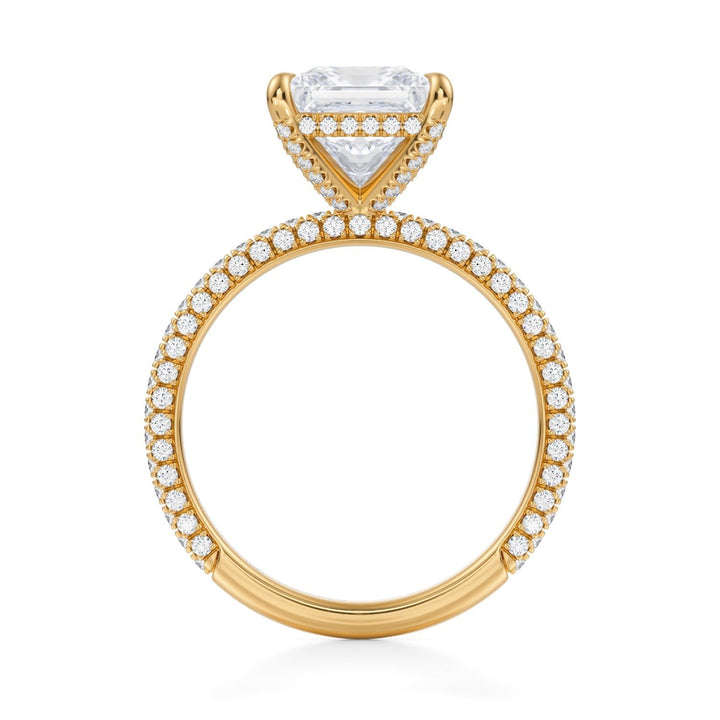 Princess Pave Basket With Trio Pave Ring