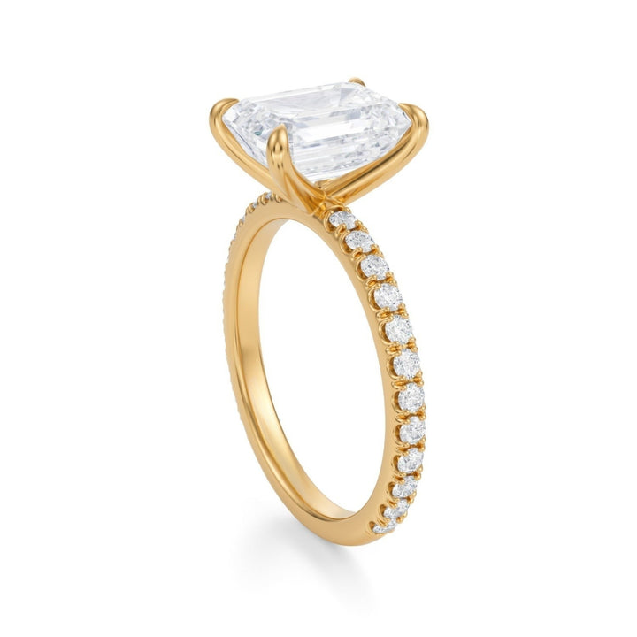 Emerald Modern Pave Ring