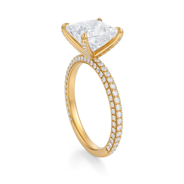 Princess Trio Pave Ring With Pave Prongs