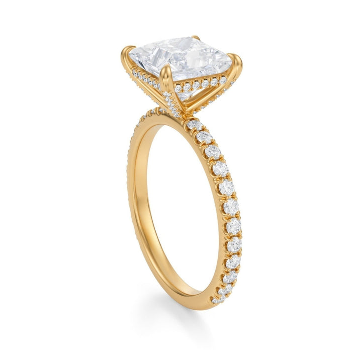 Princess Pave Basket With Pave Ring