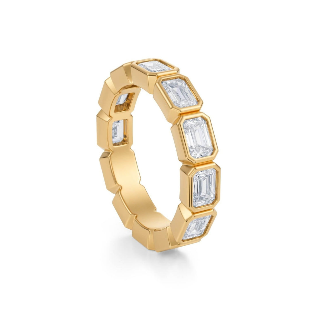 Emerald Bezel Eternity Band - Horizontal