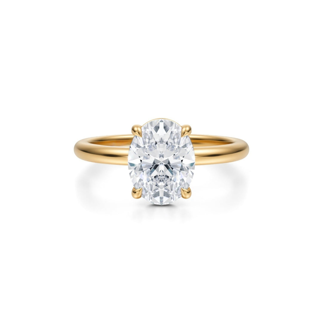 Oval Martini Basket Solitaire Ring