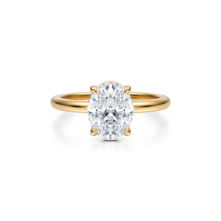 Oval Martini Basket Solitaire Ring