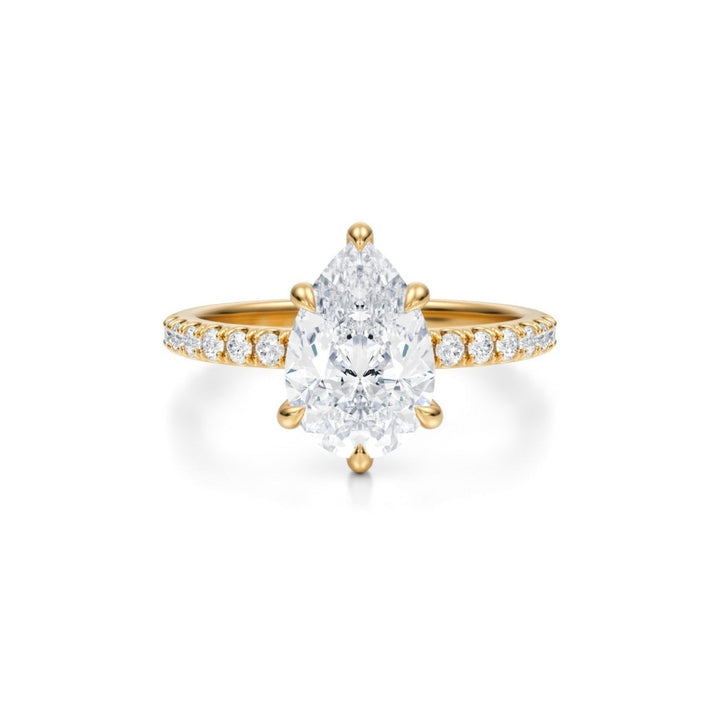 Pear Pave Ring With Pave Prongs