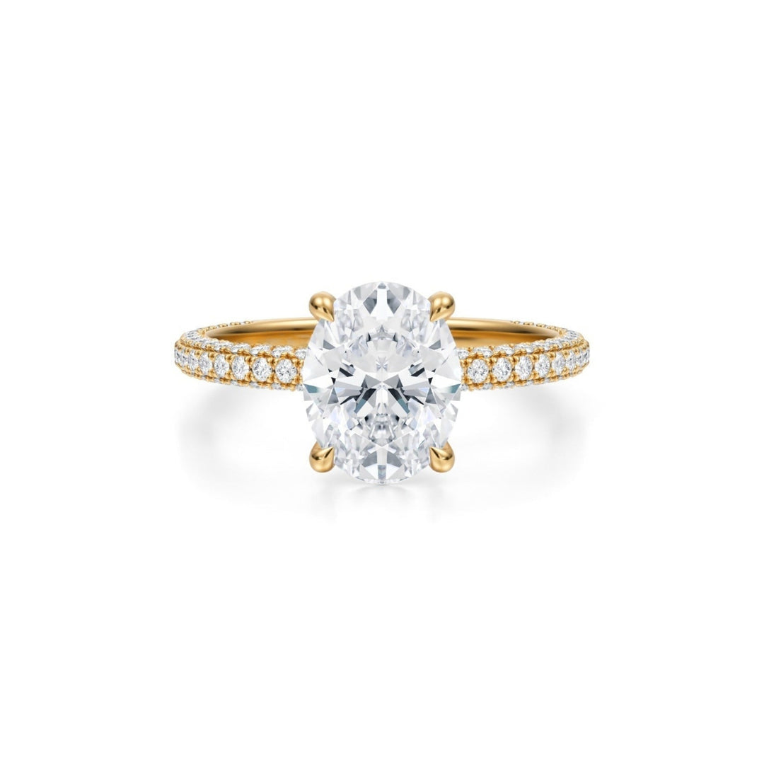 Oval Pave Ring With Pave Prongs