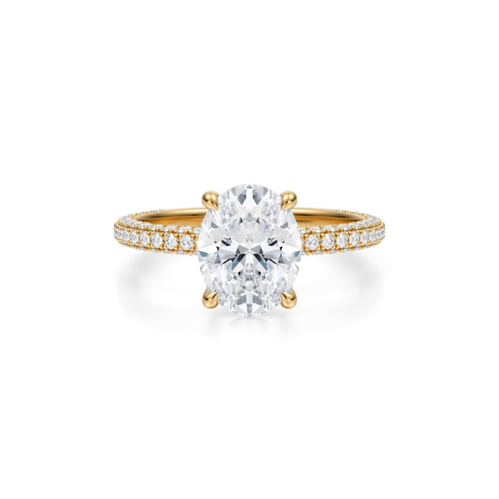 Oval Pave Ring With Pave Prongs