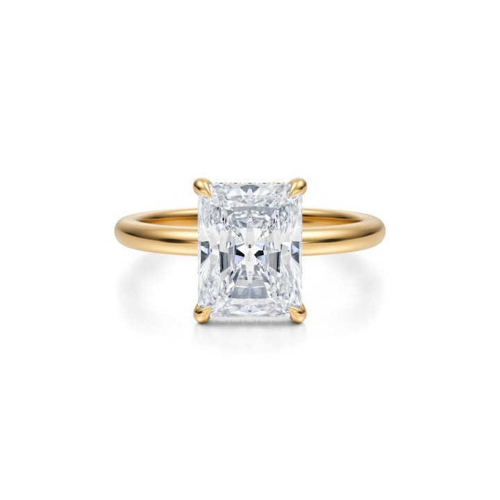 Radiant Solitaire Ring With Pave Basket