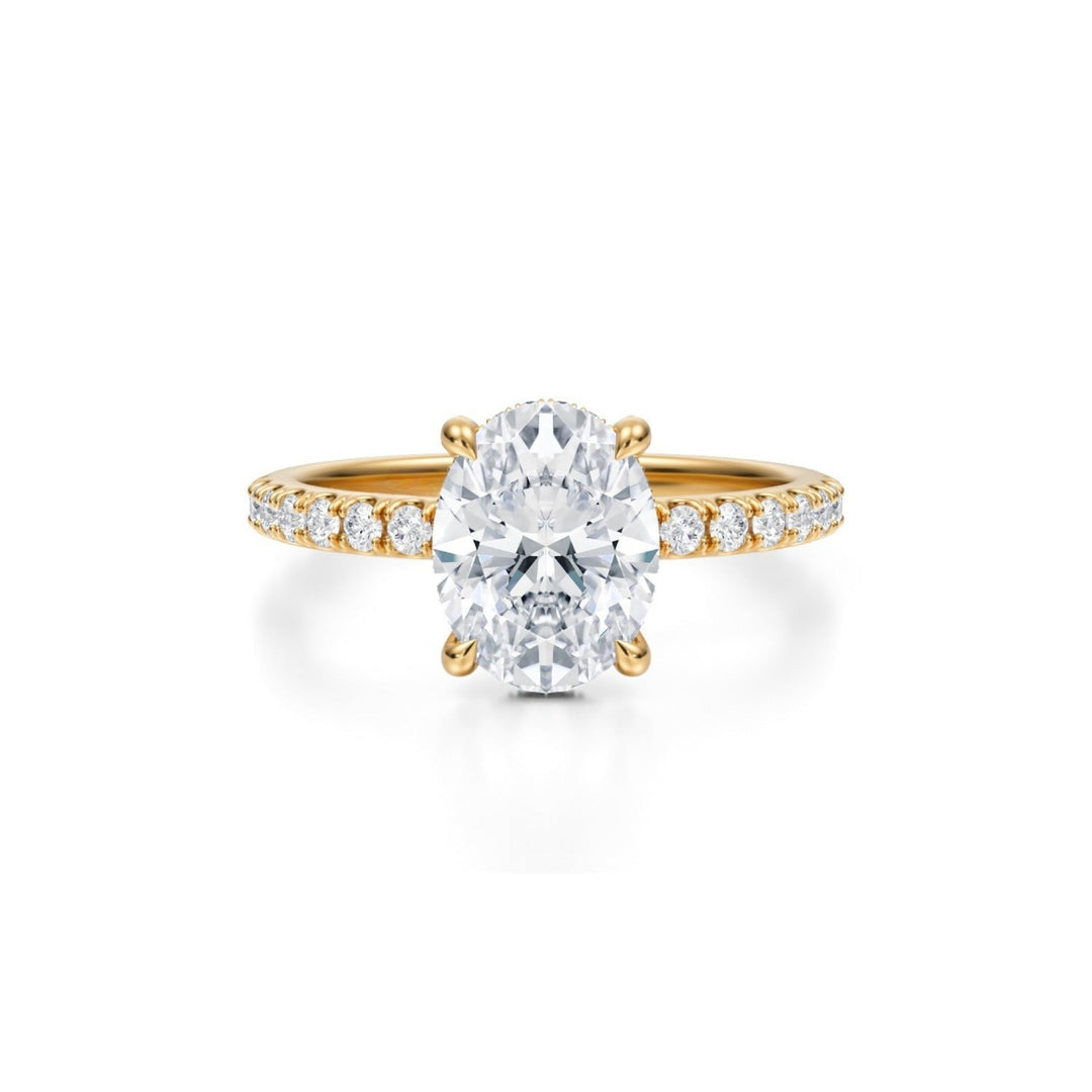 Oval Pave Basket With Pave Ring