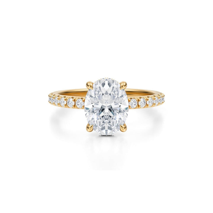 Oval Pave Basket With Pave Ring