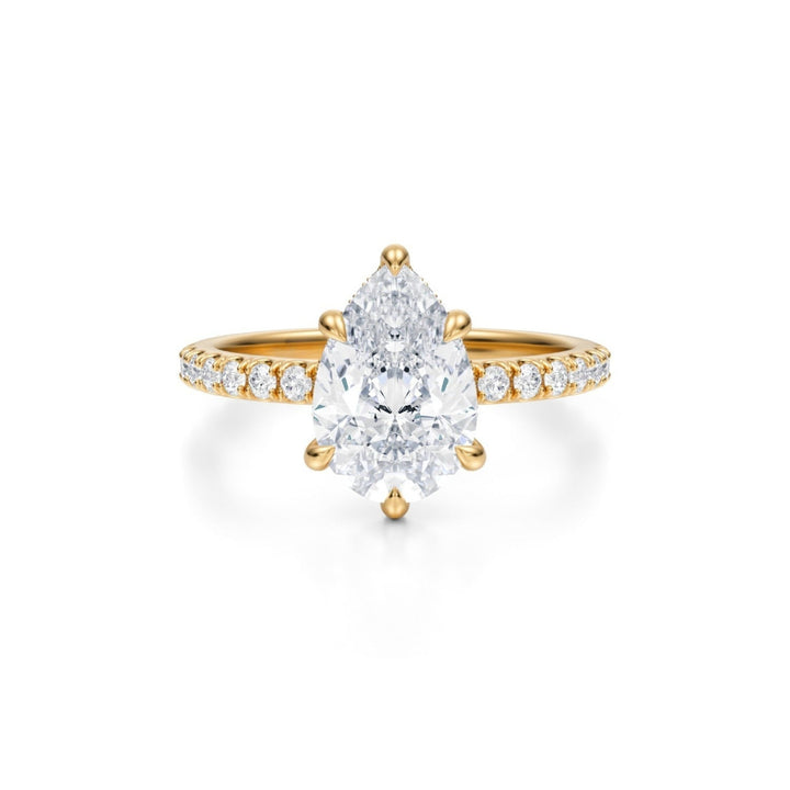 Pear Pave Basket With Pave Ring