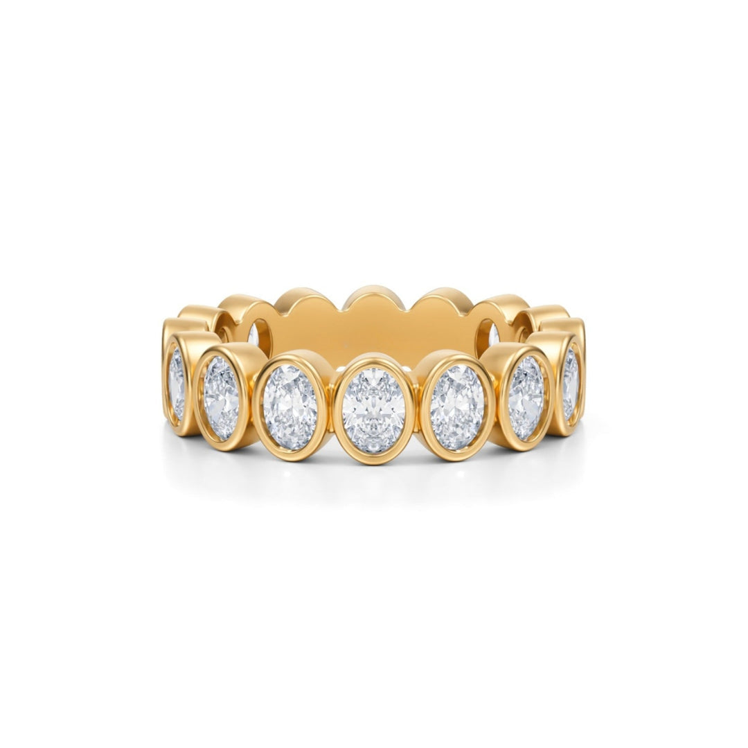Oval Bezel Eternity Band - Vertical
