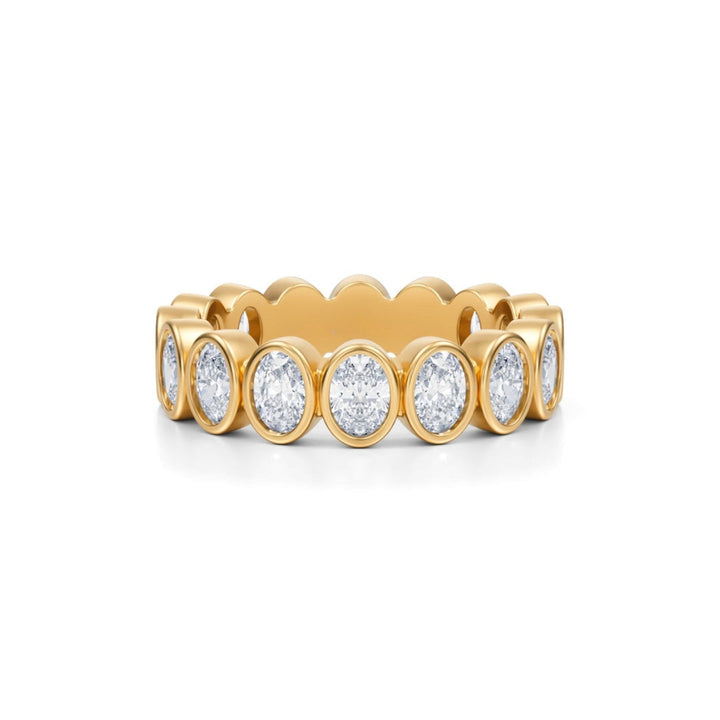 Oval Bezel Eternity Band - Vertical