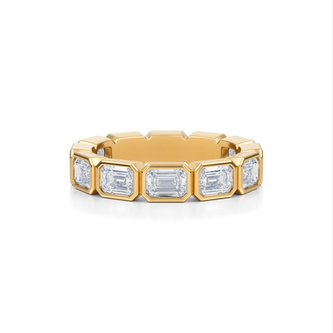 Emerald Bezel Eternity Band - Horizontal