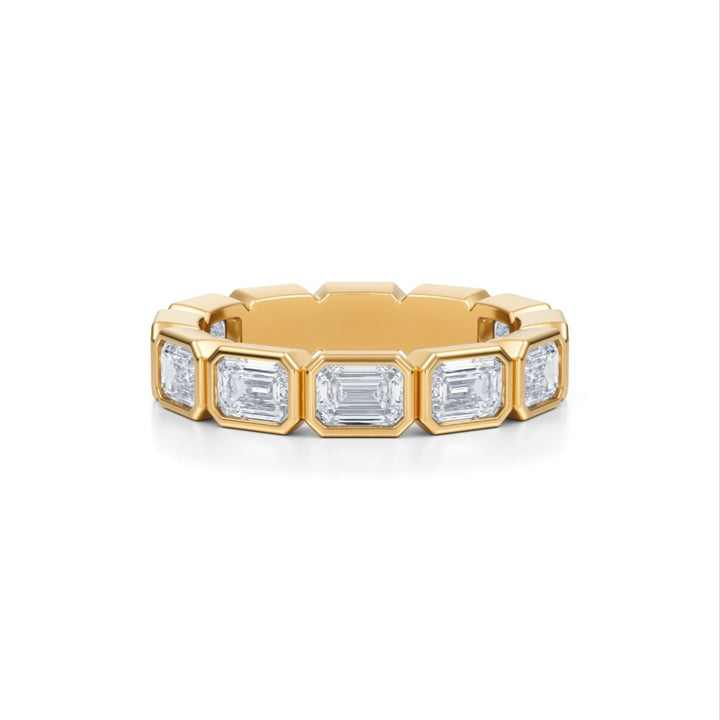 Emerald Bezel Eternity Band - Horizontal