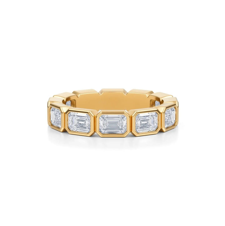 Emerald Bezel Eternity Band - Horizontal