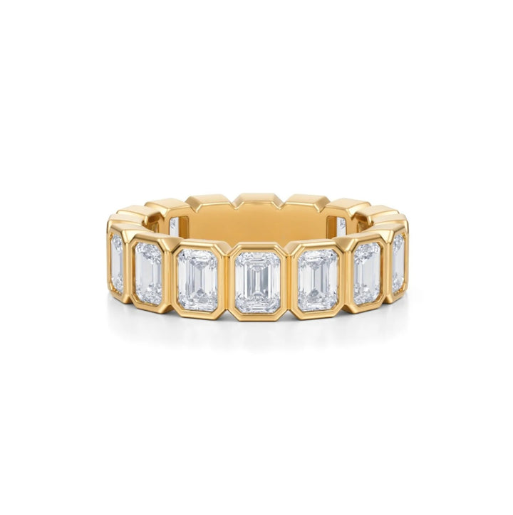 Emerald Bezel Eternity Band - Vertical