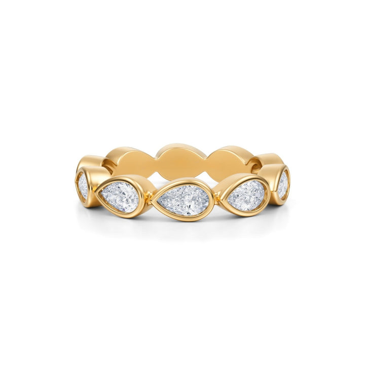 Pear Bezel Eternity Band - Horizontal