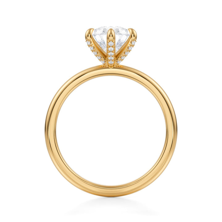 Pear Solitaire Ring With Pave Prongs