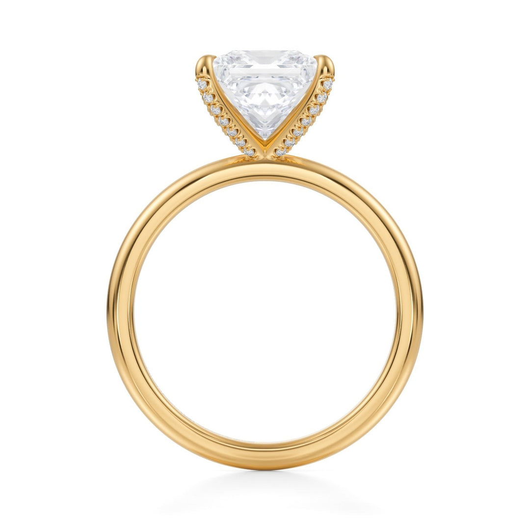 Princess Solitaire Ring With Pave Prongs