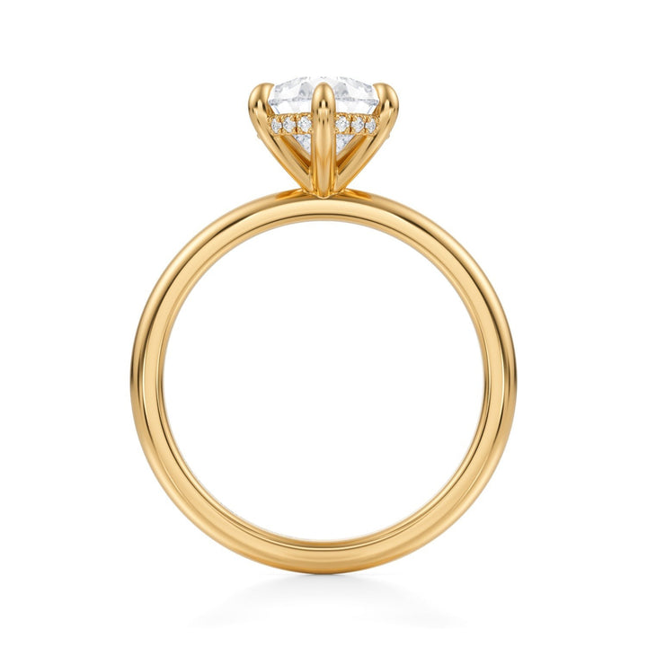 Pear Solitaire Ring With Hidden Halo