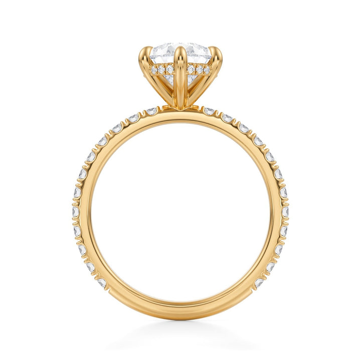 Pear Hidden Halo With Pave Ring