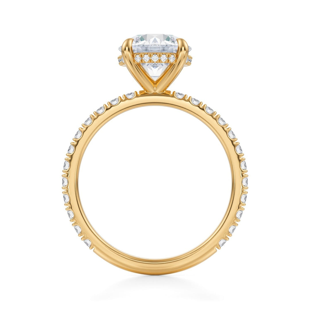 Round Hidden Halo With Pave Ring
